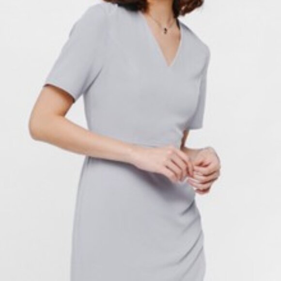 TAHARI Sheath light grey Pencil Dress SZ 8 - Picture 1 of 16